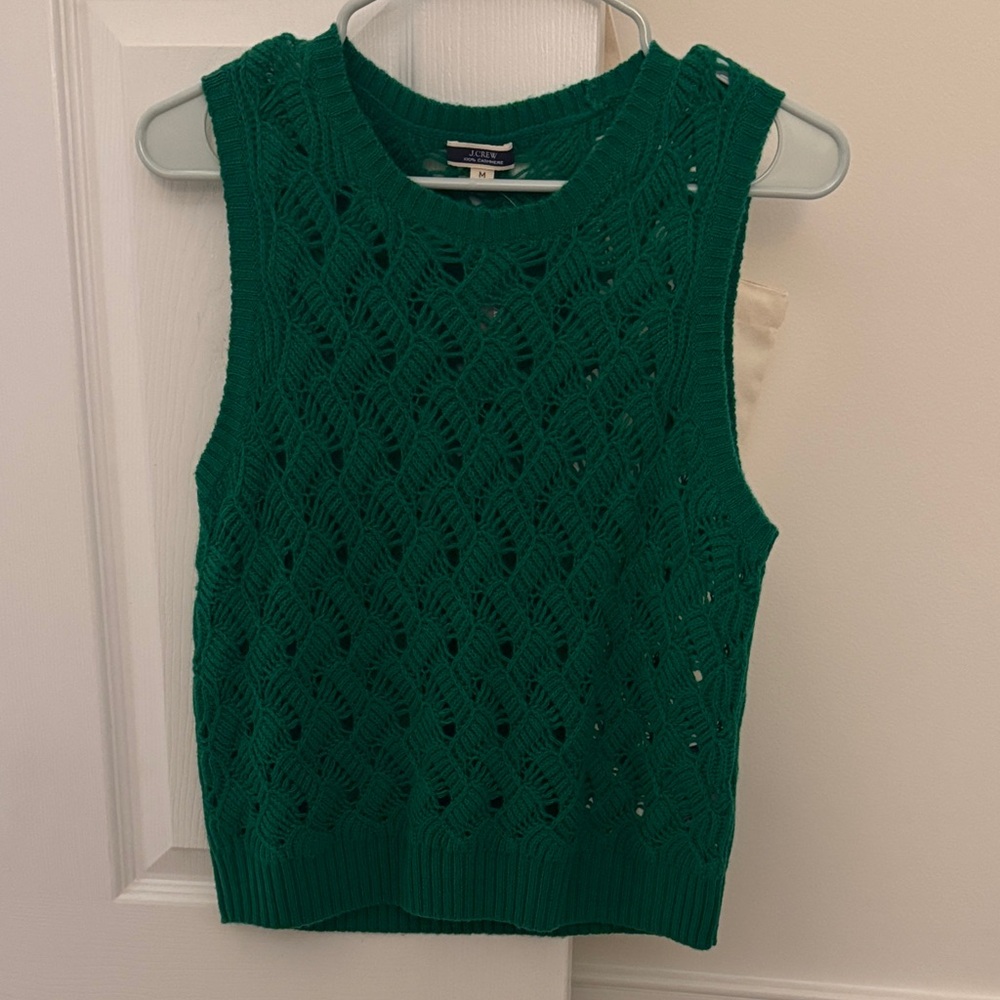 Jcrew cashmere sleeveless sweater  Green